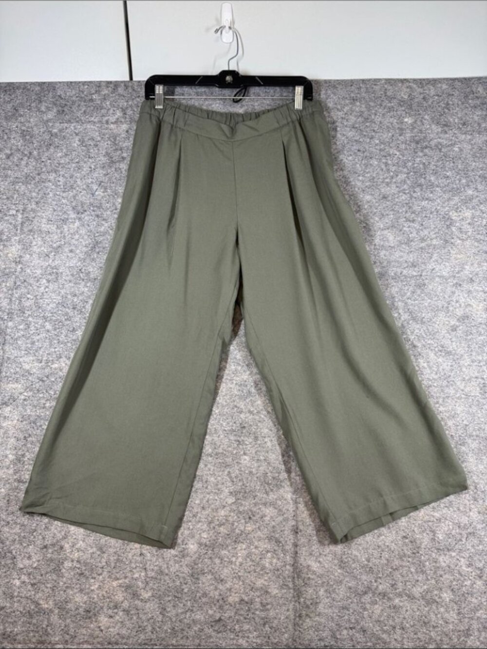 J.Jill Tencel Wide Leg Pants Sage Green M Petite Boho Casual Summer Resortwear - Picture 2 of 15